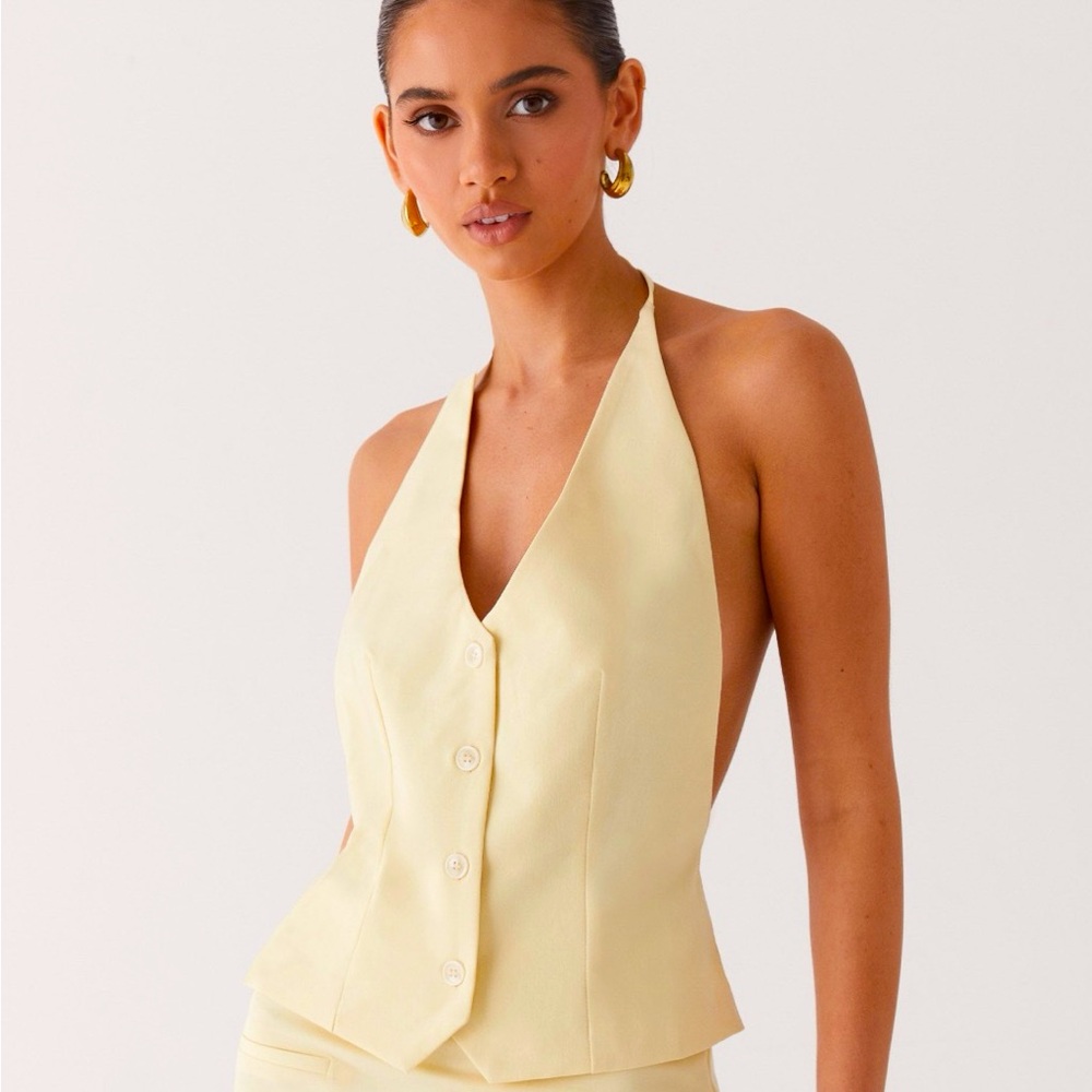 NWT Peppermayo -Yellow Halter Neck Tank Top